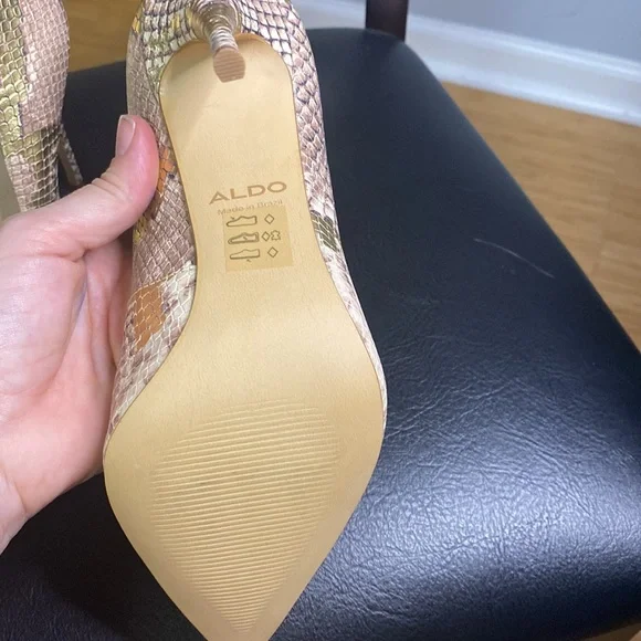 *ALDO* metallic stiletto snakeskin print heels ๐ NWOT - Picture 7 of 9